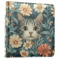 thumbnail image 1 of FORMRS 3 Ring Photo Album 4"x6" Self Adhesive Large Capacity PU Leather Cover, Flowers Cat, 1 of 8