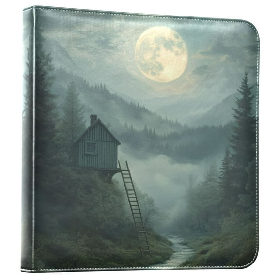 FORMRS 3 Ring Photo Album 4"x6" Self Adhesive Large Capacity PU Leather Cover, Forest House