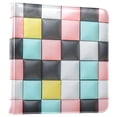 thumbnail image 1 of FORMRS 3 Ring Photo Album 4"x6" Self Adhesive Large Capacity PU Leather Cover, Gray Checkered Pattern, 1 of 8