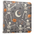 thumbnail image 1 of FORMRS 3 Ring Photo Album 4"x6" Self Adhesive Large Capacity PU Leather Cover, Gray Halloween Skeleton, 1 of 8