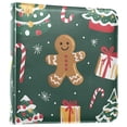 thumbnail image 1 of FORMRS 3 Ring Photo Album 4"x6" Self Adhesive Large Capacity PU Leather Cover, Green Christmas Gingerbread, 1 of 8