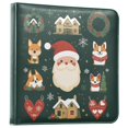 thumbnail image 1 of FORMRS 3 Ring Photo Album 4"x6" Self Adhesive Large Capacity PU Leather Cover, Green Christmas, 1 of 8