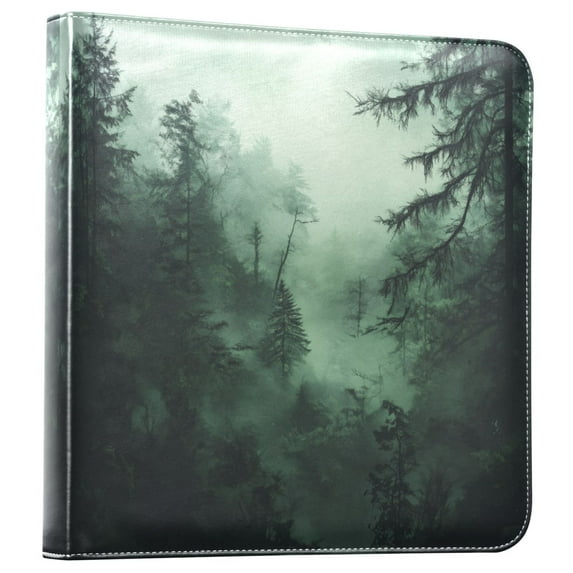 FORMRS 3 Ring Photo Album 4"x6" Self Adhesive Large Capacity PU Leather Cover, Green Forest