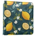 thumbnail image 1 of FORMRS 3 Ring Photo Album 4"x6" Self Adhesive Large Capacity PU Leather Cover, Green Lemons, 1 of 8