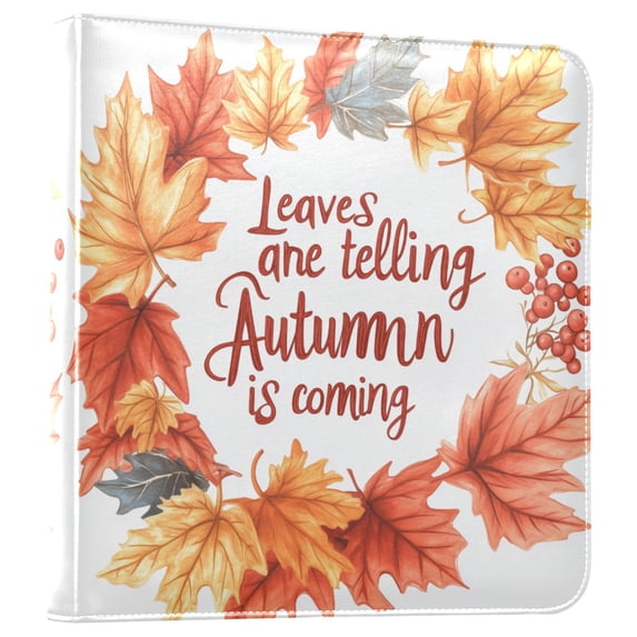 FORMRS 3 Ring Photo Album 4"x6" Self Adhesive Large Capacity PU Leather Cover, Leaves Pattern