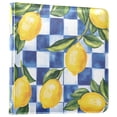 thumbnail image 1 of FORMRS 3 Ring Photo Album 4"x6" Self Adhesive Large Capacity PU Leather Cover, Lemon Checkered, 1 of 8