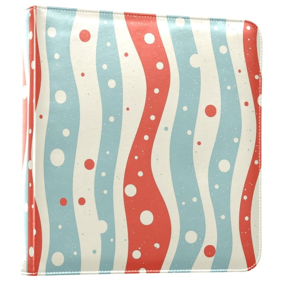 FORMRS 3 Ring Photo Album 4"x6" Self Adhesive Large Capacity PU Leather Cover, Light Blue Pattern