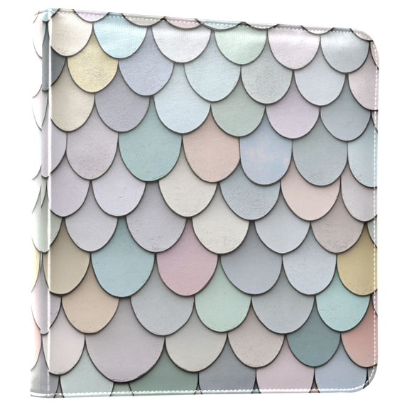 FORMRS 3 Ring Photo Album 4"x6" Self Adhesive Large Capacity PU Leather Cover, Light Blue Shimmering Pattern