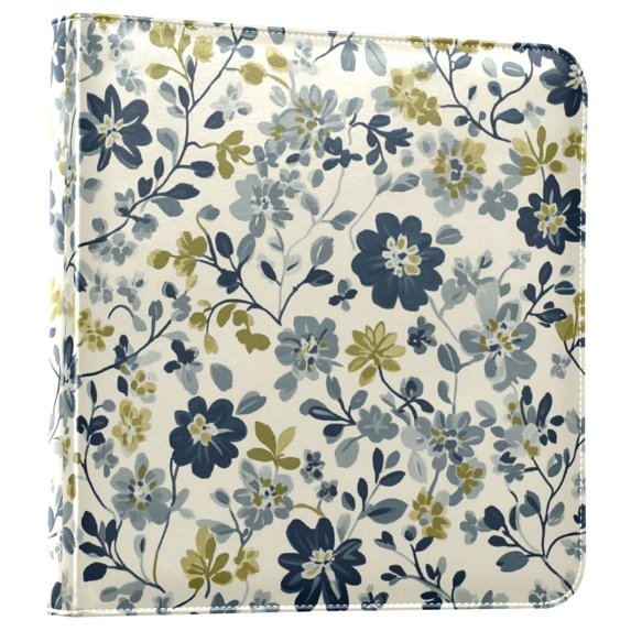 FORMRS 3 Ring Photo Album 4"x6" Self Adhesive Large Capacity PU Leather Cover, Light Floral