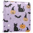 thumbnail image 1 of FORMRS 3 Ring Photo Album 4"x6" Self Adhesive Large Capacity PU Leather Cover, Light Purple Halloween Black Cat, 1 of 8