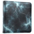 thumbnail image 1 of FORMRS 3 Ring Photo Album 4"x6" Self Adhesive Large Capacity PU Leather Cover, Lightning Pattern, 1 of 8