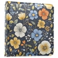 thumbnail image 1 of FORMRS 3 Ring Photo Album 4"x6" Self Adhesive Large Capacity PU Leather Cover, Navy Floral Pattern, 1 of 8