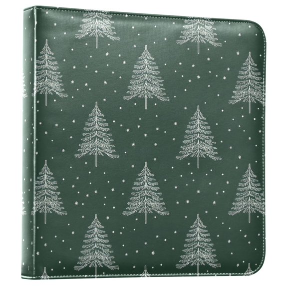 FORMRS 3 Ring Photo Album 4"x6" Self Adhesive Large Capacity PU Leather Cover, New Year Tree Pattern