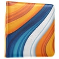 thumbnail image 1 of FORMRS 3 Ring Photo Album 4"x6" Self Adhesive Large Capacity PU Leather Cover, Orange Abstract Wavy, 1 of 8