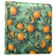 thumbnail image 1 of FORMRS 3 Ring Photo Album 4"x6" Self Adhesive Large Capacity PU Leather Cover, Orange Tree Pattern, 1 of 8
