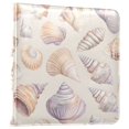 thumbnail image 1 of FORMRS 3 Ring Photo Album 4"x6" Self Adhesive Large Capacity PU Leather Cover, Orange Watercolor Seashells, 1 of 8