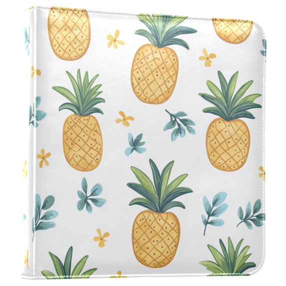 FORMRS 3 Ring Photo Album 4"x6" Self Adhesive Large Capacity PU Leather Cover, Pineapple