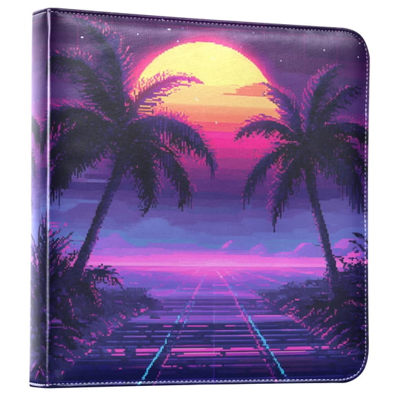 FORMRS 3 Ring Photo Album 4"x6" Self Adhesive Large Capacity PU Leather Cover, Pink Digital Art