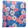 thumbnail image 1 of FORMRS 3 Ring Photo Album 4"x6" Self Adhesive Large Capacity PU Leather Cover, Pink Flowers Pattern, 1 of 8