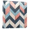 thumbnail image 1 of FORMRS 3 Ring Photo Album 4"x6" Self Adhesive Large Capacity PU Leather Cover, Pink Geometric, 1 of 8