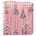 thumbnail image 1 of FORMRS 3 Ring Photo Album 4"x6" Self Adhesive Large Capacity PU Leather Cover, Pink Gingerbread House, 1 of 8