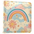 thumbnail image 1 of FORMRS 3 Ring Photo Album 4"x6" Self Adhesive Large Capacity PU Leather Cover, Pink Retro Sun, 1 of 8