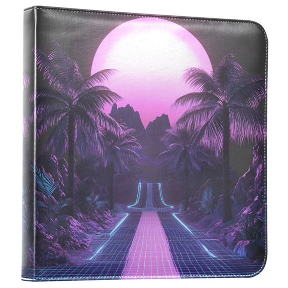 FORMRS 3 Ring Photo Album 4"x6" Self Adhesive Large Capacity PU Leather Cover, Pink Road