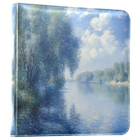 FORMRS 3 Ring Photo Album 4"x6" Self Adhesive Large Capacity PU Leather Cover, Plants and River