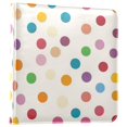 thumbnail image 1 of FORMRS 3 Ring Photo Album 4"x6" Self Adhesive Large Capacity PU Leather Cover, Polka Dot, 1 of 8