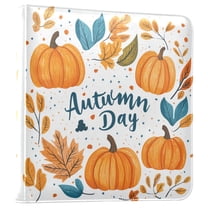 FORMRS 3 Ring Photo Album 4"x6" Self Adhesive Large Capacity PU Leather Cover, Pumpkins Pattern