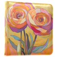 thumbnail image 1 of FORMRS 3 Ring Photo Album 4"x6" Self Adhesive Large Capacity PU Leather Cover, Purple Abstract Floral, 1 of 8