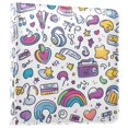 thumbnail image 1 of FORMRS 3 Ring Photo Album 4"x6" Self Adhesive Large Capacity PU Leather Cover, Purple Doodle Pattern, 1 of 8