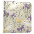 thumbnail image 1 of FORMRS 3 Ring Photo Album 4"x6" Self Adhesive Large Capacity PU Leather Cover, Purple Floral Rabbit, 1 of 8