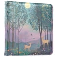 thumbnail image 1 of FORMRS 3 Ring Photo Album 4"x6" Self Adhesive Large Capacity PU Leather Cover, Purple Forest Scene, 1 of 8