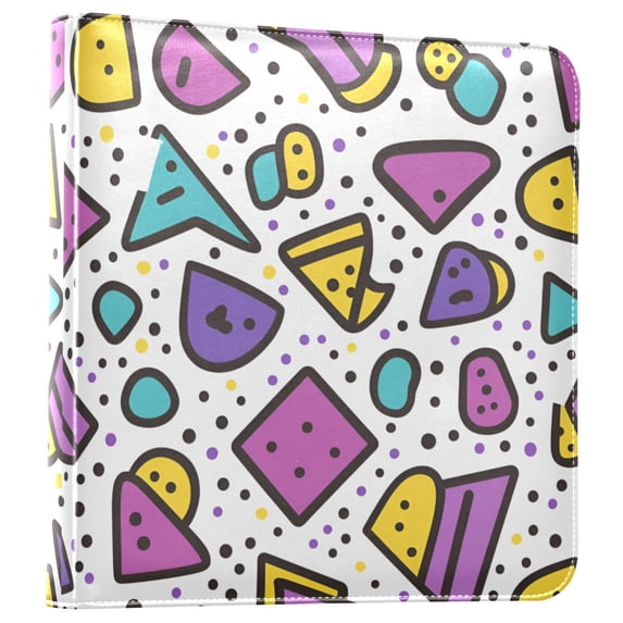 FORMRS 3 Ring Photo Album 4"x6" Self Adhesive Large Capacity PU Leather Cover, Purple Retro Pattern