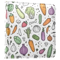 FORMRS 3 Ring Photo Album 4"x6" Self Adhesive Large Capacity PU Leather Cover, Purple Vegetables Pattern