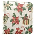 thumbnail image 1 of FORMRS 3 Ring Photo Album 4"x6" Self Adhesive Large Capacity PU Leather Cover, Red Christmas Poinsettia, 1 of 8