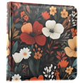 thumbnail image 1 of FORMRS 3 Ring Photo Album 4"x6" Self Adhesive Large Capacity PU Leather Cover, Red Flowers Pattern, 1 of 8