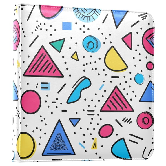 FORMRS 3 Ring Photo Album 4"x6" Self Adhesive Large Capacity PU Leather Cover, Red Retro Pattern