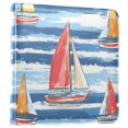 thumbnail image 1 of FORMRS 3 Ring Photo Album 4"x6" Self Adhesive Large Capacity PU Leather Cover, Red Sailboats, 1 of 8