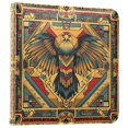 thumbnail image 1 of FORMRS 3 Ring Photo Album 4"x6" Self Adhesive Large Capacity PU Leather Cover, Retro Abstract Eagle, 1 of 8