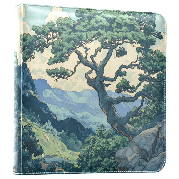FORMRS 3 Ring Photo Album 4"x6" Self Adhesive Large Capacity PU Leather Cover, Retro Tree