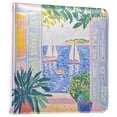 thumbnail image 1 of FORMRS 3 Ring Photo Album 4"x6" Self Adhesive Large Capacity PU Leather Cover, Seaside Boat, 1 of 8