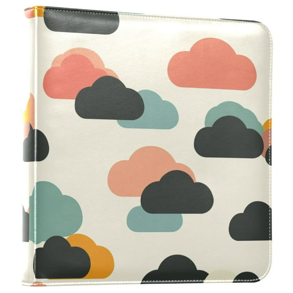 FORMRS 3 Ring Photo Album 4"x6" Self Adhesive Large Capacity PU Leather Cover, Simple Clouds