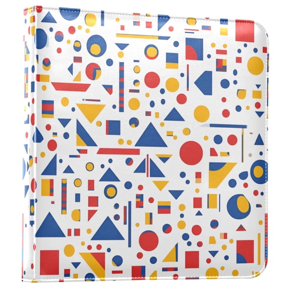 FORMRS 3 Ring Photo Album 4"x6" Self Adhesive Large Capacity PU Leather Cover, Simple Shapes