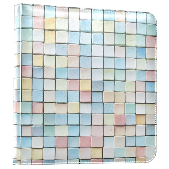 FORMRS 3 Ring Photo Album 4"x6" Self Adhesive Large Capacity PU Leather Cover, Small Pastel Pattern