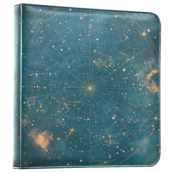 FORMRS 3 Ring Photo Album 4"x6" Self Adhesive Large Capacity PU Leather Cover, Star Map