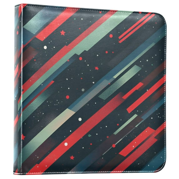 FORMRS 3 Ring Photo Album 4"x6" Self Adhesive Large Capacity PU Leather Cover, Stars Abstract Lines