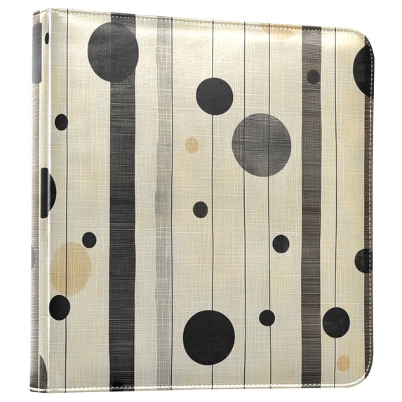 FORMRS 3 Ring Photo Album 4"x6" Self Adhesive Large Capacity PU Leather Cover, Stripes Pattern