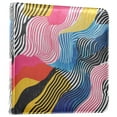 thumbnail image 1 of FORMRS 3 Ring Photo Album 4"x6" Self Adhesive Large Capacity PU Leather Cover, Stripes Pattern, 1 of 8